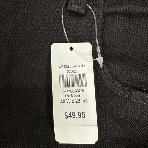 Men's L.L. Bean 40 x 29 Pants Black Jeans Straight Classic Fit Cotton Denim NWT - Picture 9 of 11